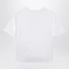 Versace Slim cotton jersey T-shirt with embroidered logo, white