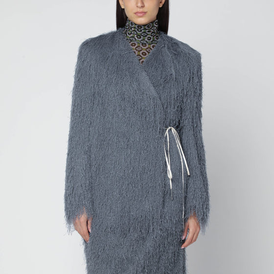 Dries Van Noten Dark grey jacket with fringes