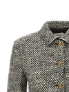 Versace Bouclé Wool Blend Blouson Jacket