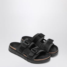  Birkenstock Shinjuku black leather and textile slipper