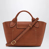 Longchamp XS Épure shopping bag in bullet brun leather