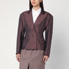 Dries Van Noten Burgundy striped jacket with padded balls