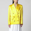 Dries Van Noten Double-Breasted Cotton Blend Jacket Shiny Yellow