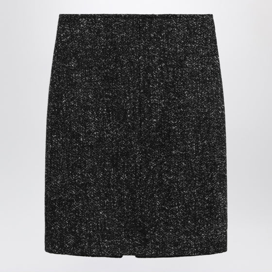 The Row Black wool bouclé skirt