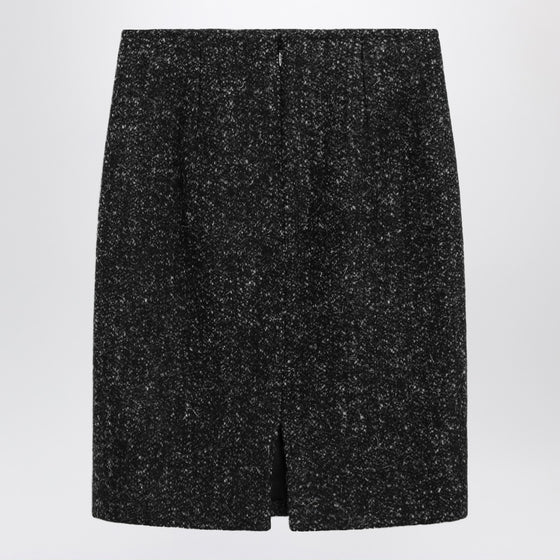 The Row Black wool bouclé skirt