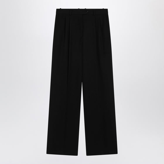 The Row Black wool trousers
