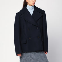  Dries Van Noten Navy blue wool-blend double-breasted coat