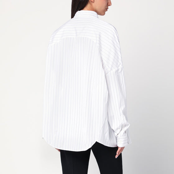 Dries Van Noten Wide white pinstriped shirt
