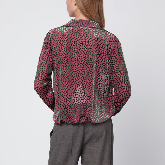 Dries Van Noten Pink polka dot silk blend shirt