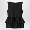 Dries Van Noten Black wool and silk ruffled top
