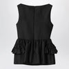 Dries Van Noten Black wool and silk ruffled top
