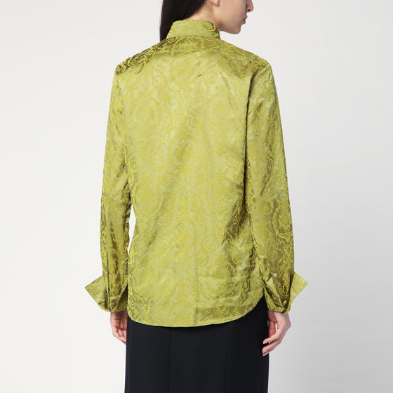 Dries Van Noten Green shirt with baroque pattern