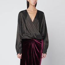  Dries Van Noten Loose brown shirt with striped pattern