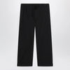 The Row Low-rise relaxed-fit cotton poplin trousers in black