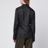 Dries Van Noten Black wrap shirt with jacquard texture