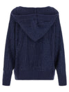 Pinko Seicento Cardigan With Rhinestones And Hood