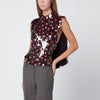 Dries Van Noten Burgundy sequinned top