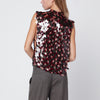 Dries Van Noten Burgundy sequinned top