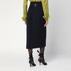 Dries Van Noten Black wool and mohair midi skirt