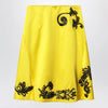 Dries Van Noten Yellow skirt with black sequin embroidery