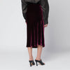 Dries Van Noten Purple velvet draped midi skirt