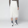 Dries Van Noten White midi skirt with fringes