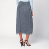 Dries Van Noten Dark grey midi skirt with fringes