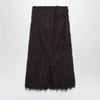 Dries Van Noten Dark purple midi skirt with fringes