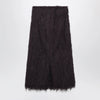 Dries Van Noten Dark purple midi skirt with fringes