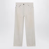 The Row Fargo jeans in lightly distressed cotton denim, ecru