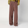 Dries Van Noten Wide taupe cotton trousers