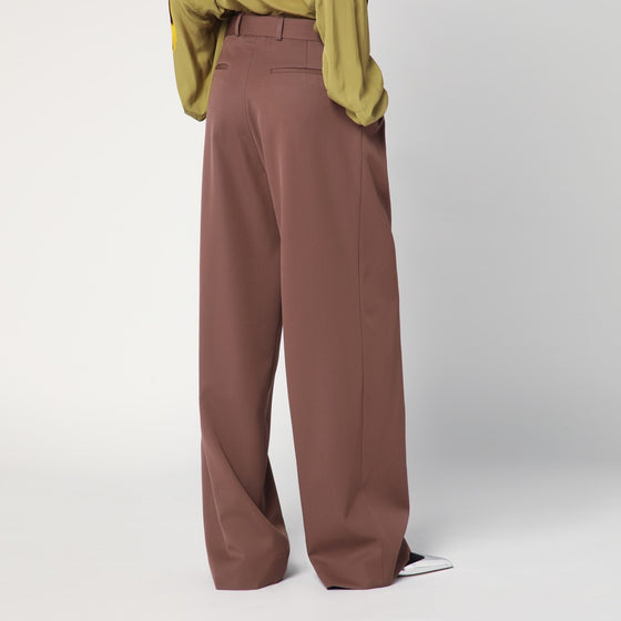 Dries Van Noten Wide taupe cotton trousers