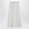 Dries Van Noten Wide white trousers in cotton