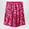 Dries Van Noten Fuchsia silk bermuda shorts with sequins