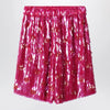 Dries Van Noten Fuchsia silk bermuda shorts with sequins