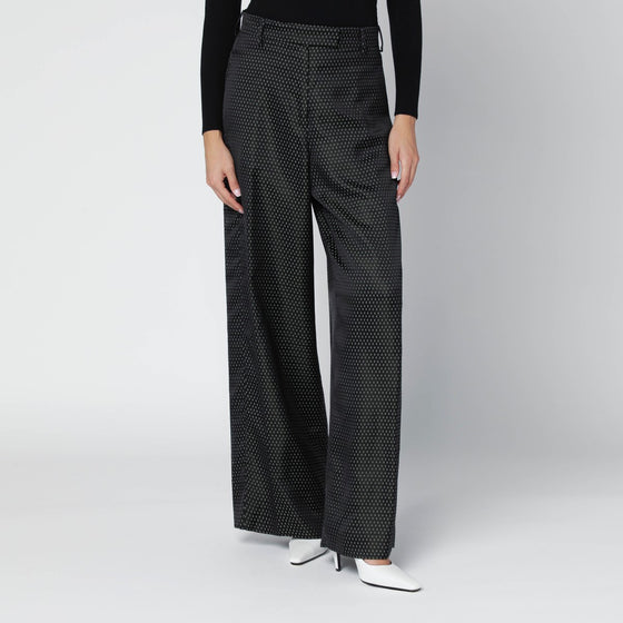 Dries Van Noten Black jacquard trousers