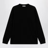 The Row Black cotton crew-neck sweater
