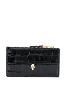  Alexander McQueen Skull zipped leather card case