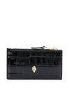 Alexander McQueen Skull zipped leather card case