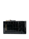 Alexander McQueen Skull zipped leather card case
