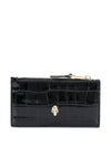 Alexander McQueen Skull zipped leather card case
