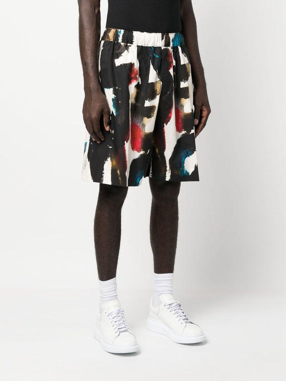 Alexander McQueen Straight Print Shorts
