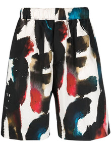  Alexander McQueen Straight Print Shorts