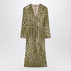 Dries Van Noten Dress with belt and khaki green print