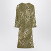 Dries Van Noten Dress with belt and khaki green print