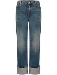  Alexander McQueen turn-up Hem straight-leg Jeans