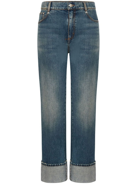 Alexander McQueen turn-up Hem straight-leg Jeans
