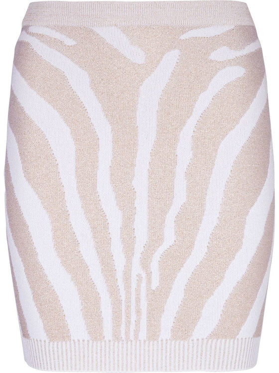 Balmain Zebra knit short skirt