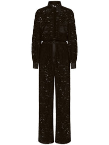  Dolce & Gabbana lace-trim long-sleeve jumpsuit