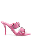 Alexander McQueen 100mm Buckle Leather Sandals